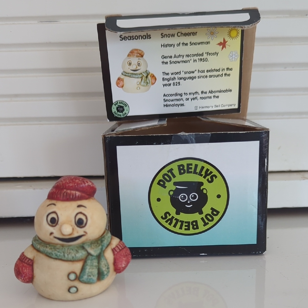 Harmony Kingdom Pot Bellys Snow Cheerer Snowman Trinket Box
